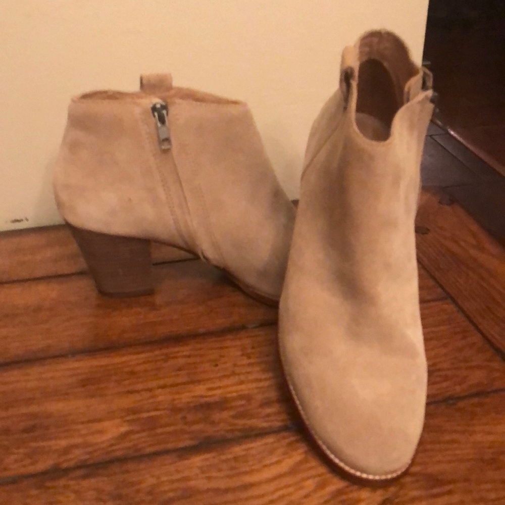 Madewell Zipper suede booties size 10